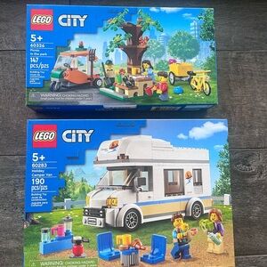 2 Lego City sets new in box plus 2 mini figures in sealed packs